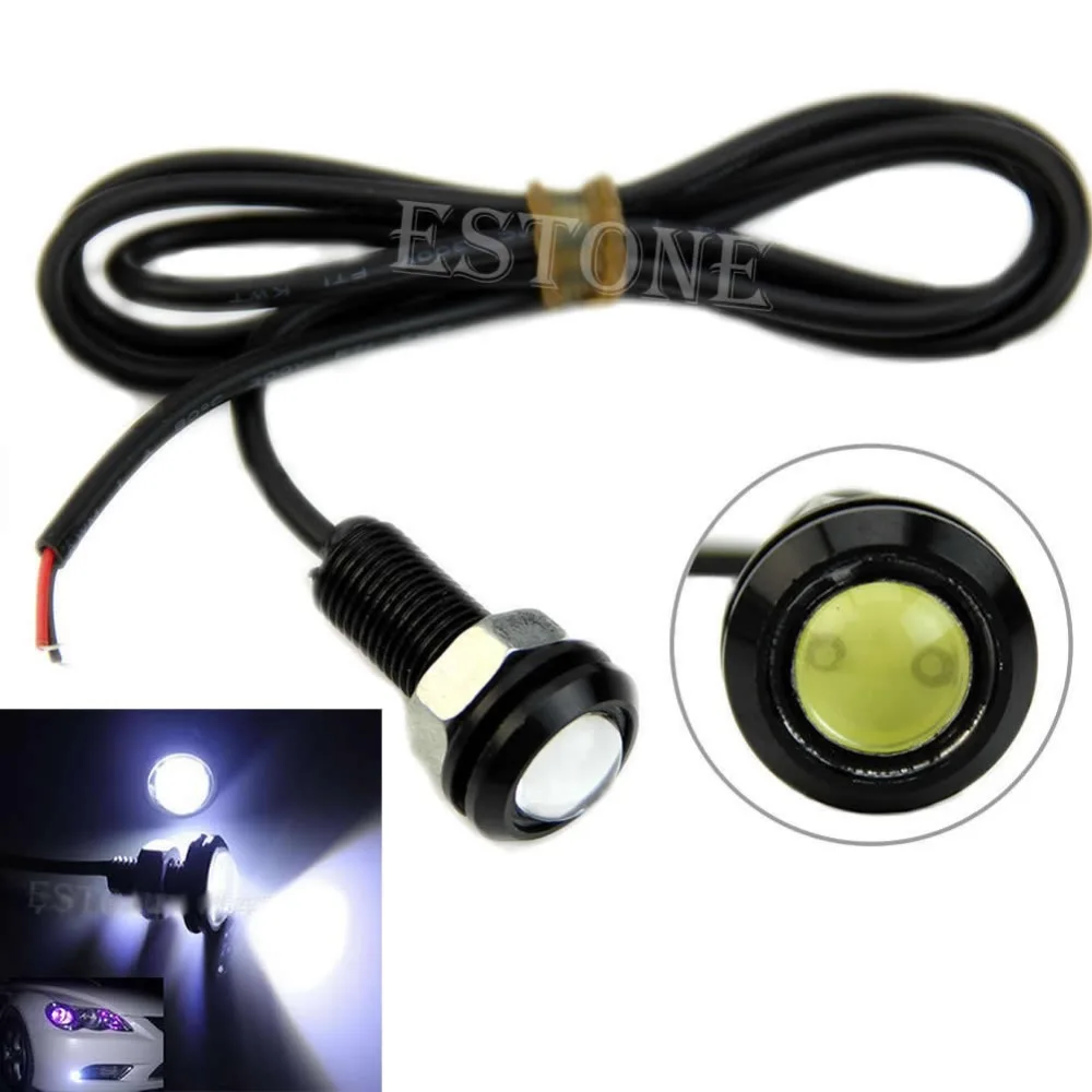 

Hot 2X 3W 18MM Eagle Eye White Light Running Tail Backup Led Lamp 12V DC for led bar