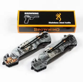 

Free Shipping New Arrival Browning Stainless Steel Folding knife Tactical hunting knive camping survival Pocket Knife tool