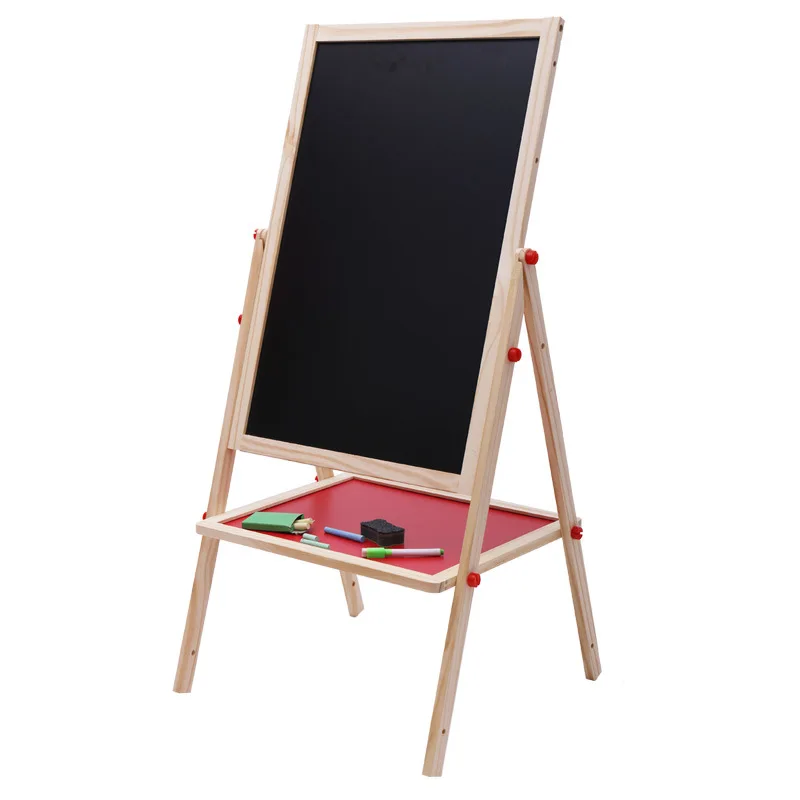 

Children Early Education Color Sketchpad Easel Magnetic Drawing Board Holder Adjustable Wooden Blackboard