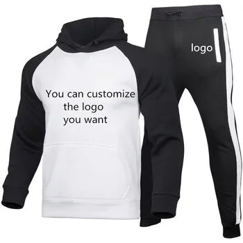 

New Spring Autumn Men Hoodie Custom LOGO Men T-Shirt Colorblock High Quality Cotton Men Raglan Jackets Sportswear