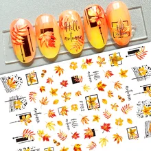 10Pcs Cartoon Series Nail sticker Smile Face Leaves Nails Art Stickers Cartoon Slider Full Wrap Stickers On Nail Accessories