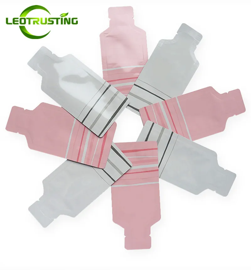Leotrust 300 шт маленький розовый/белый в форме алюминиевой фольги мешок с открытым верхом порошковый крем жидкий пробный упаковочный мешок термогерметичные сумки