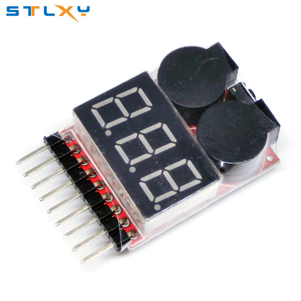 For 1S/2s/3s/4s/5s/6s/7s/8s Low Voltage Buzzer Alarm Lipo Battery Voltage Indicator Tester 3.7v 7.4v 11.1v