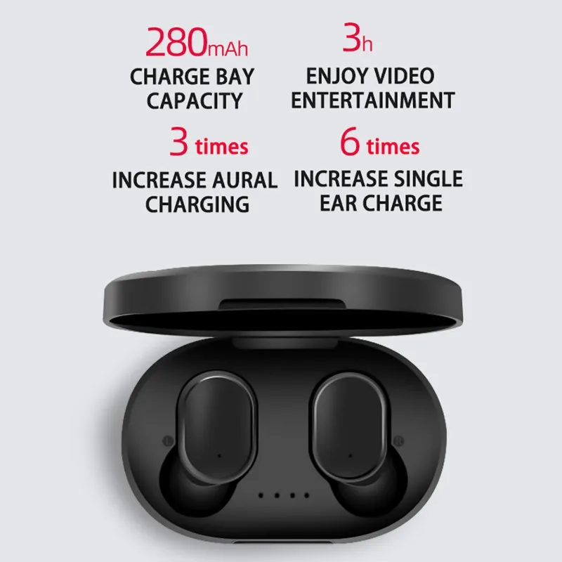 2020 A6S Wireless Earphone Sports Earbuds Bluetooth 5 0 TWS Headsets Noise Cancelling Mic For iPhone Huawei Samsung Xiaomi Redmi