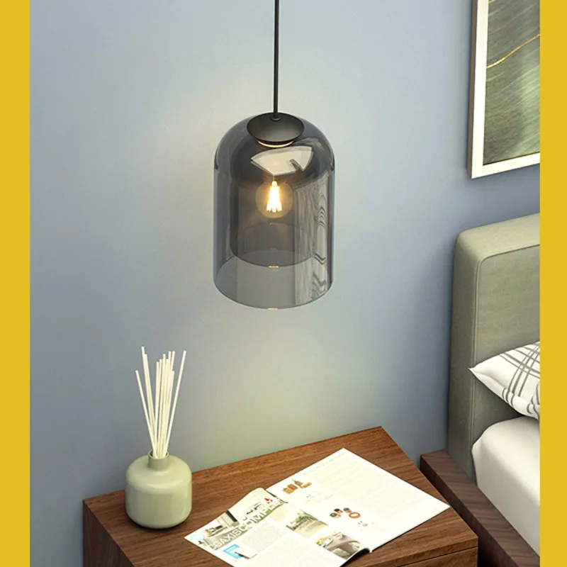 

Nordic Light Luxury Simple Creative Bedside Restaurant Dining Room Coffee Shop Net Red Ins Glass Small Chandelier