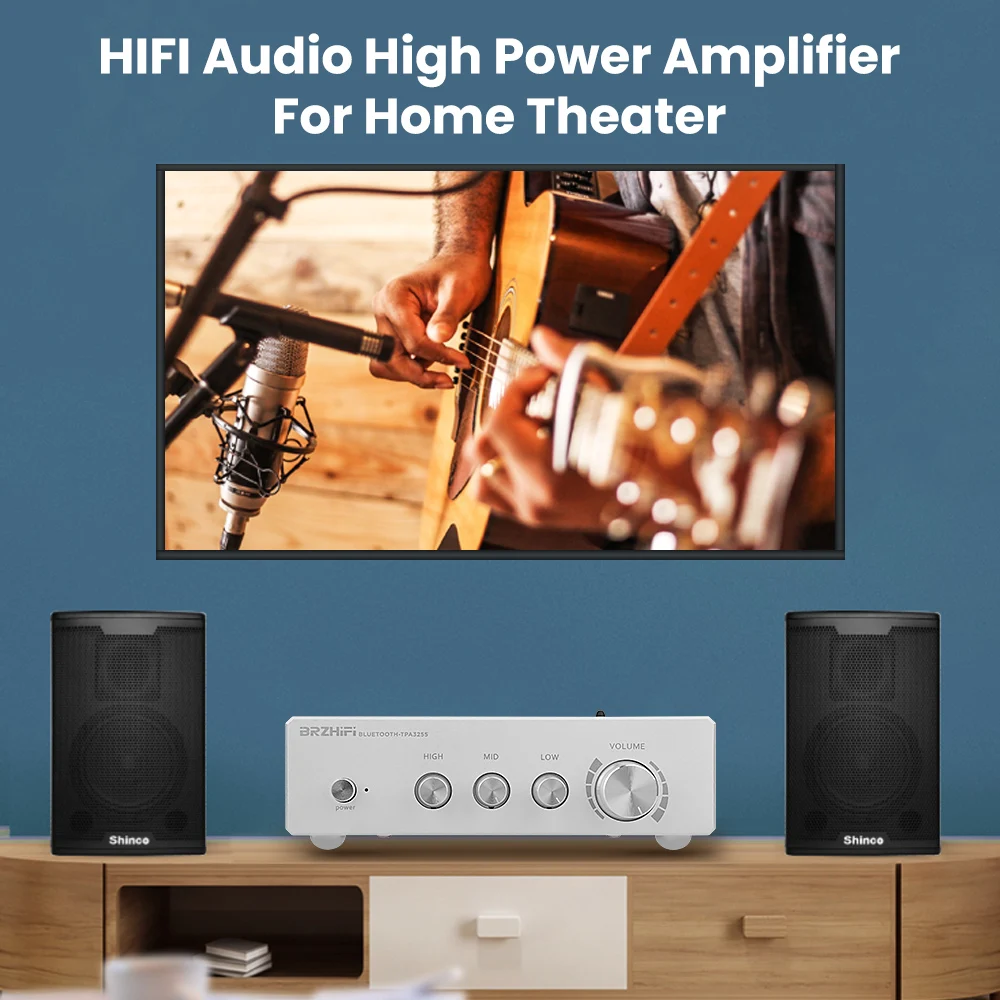 Усилитель высокой мощности BRZHIFI TPA3255 QCC3003 Bluetooth 5 0 300 Вт + 2 каналов Hi Fi стерео аудио