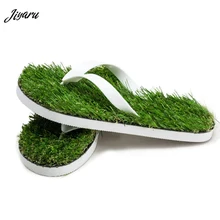 Для женщин Мужская обувь Тапочки для ванной, на плоской подошве летние сандалии для дома снаружи пара домашних тапочек; имитация лужайки; нескользящие Вьетнамки; пляжная обувь