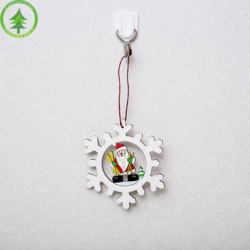 

Рождественский Декор, деревянные подвесные украшения, Санта-Клаус, снеговик, медведь, лось, рождественская елка, подвесные украшения, магазин, домашний декор