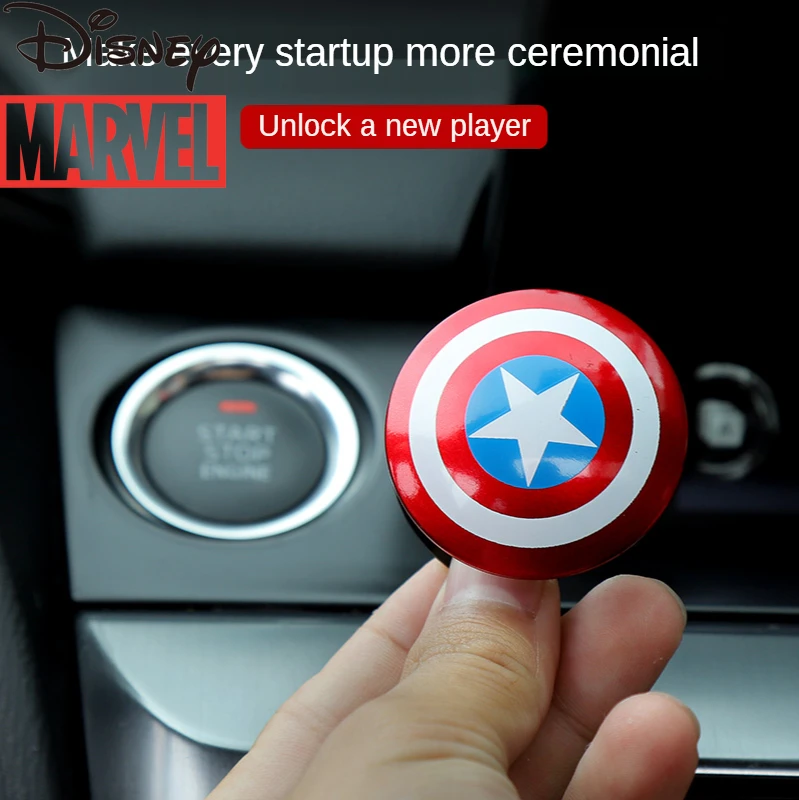 Silver ACBP Car Engine Start Button Cover Marvel Gifts Batman Car Start Ring Auto Interior Ignition Accessories,General Motors Ignition Switch Decorative Cover