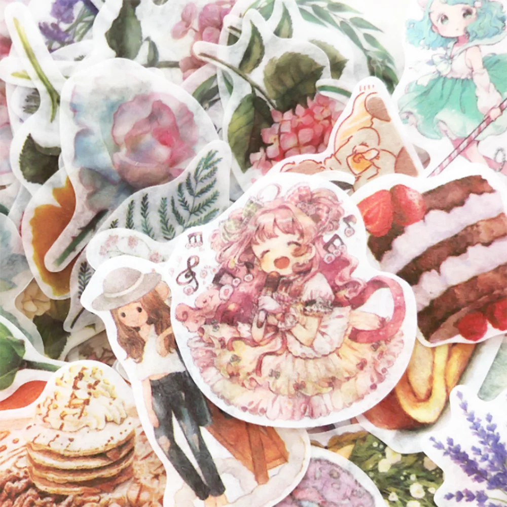 100 шт./упак. цветы Тотем памятки наклейки пакет Kawaii вкусные Еда планировщик для