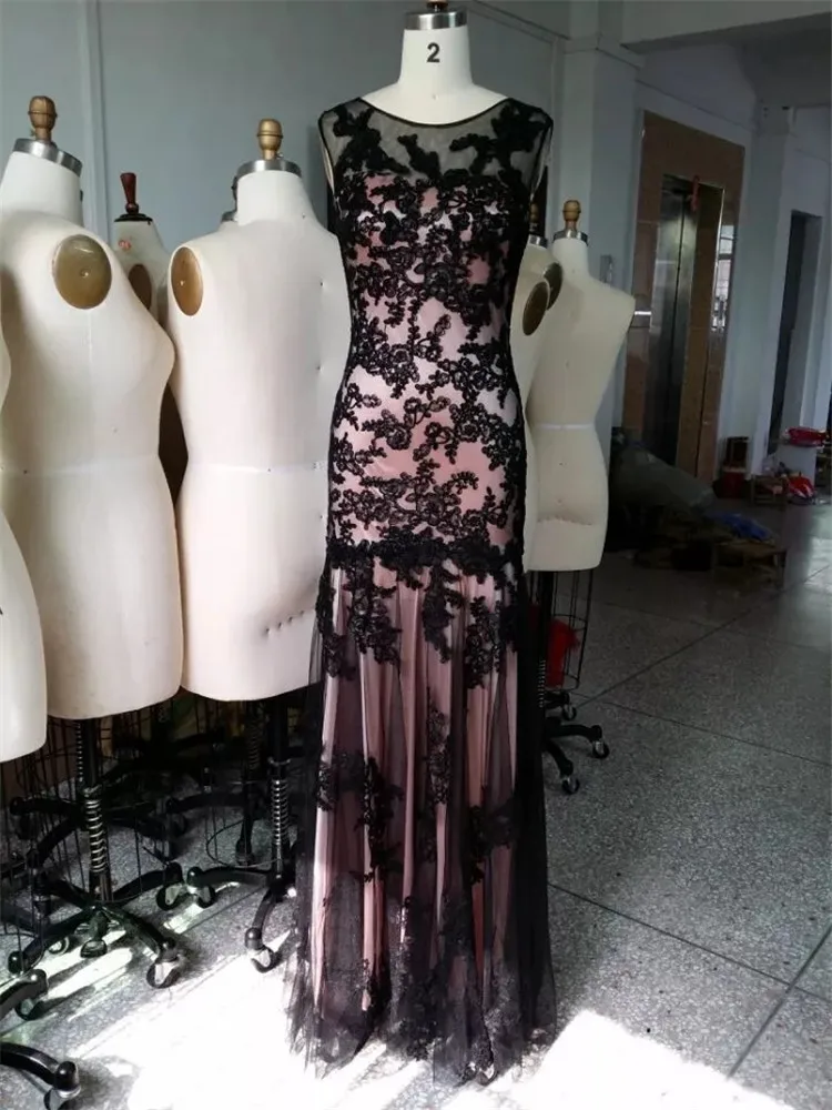 Robe de soire фуксия Тюль вечернее платье 2019 ТРАПЕЦИЕВИДНОЕ длинное вечернее платье без рукавов Сетка аппликация Формальные Вечерние платья