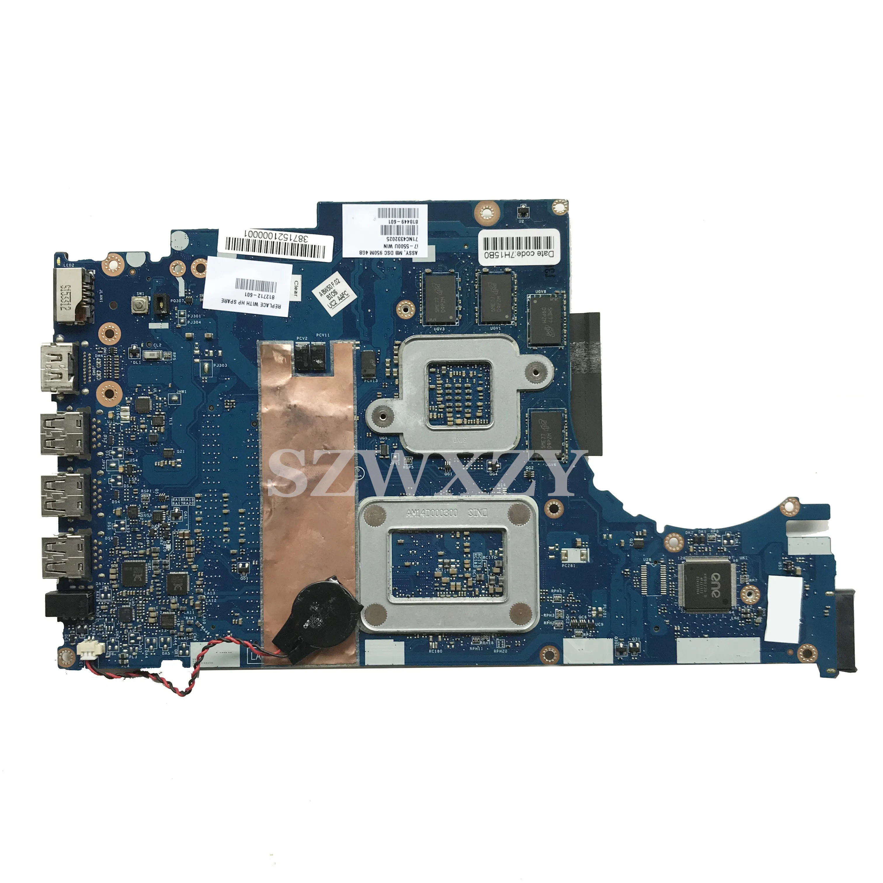 812712-601 для ноутбука hp 15-AE материнская плата 812712-501 812712-001 ABW50 LA-C501P с i7-5500U процессором GTX 950M GPU