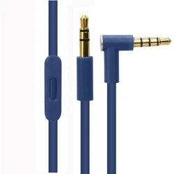 High-Quality 3.5mm Microphone Headset Audio Extension Cable, 140cm Length, Dual Plug Design (Blue)
