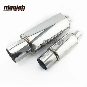 

Inlet: 51mm / 63mm Car Muffler Pipe 304 Stainless Steel Chrome Car Exhaust Tip Muffler Pipes Universal Car Styling