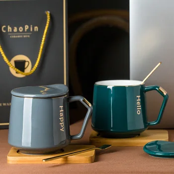 

Top quality office water coffee ceramic mug with gift box home juice milk drinkware ceramic cups 0407-8