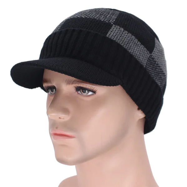 Skullies Beanies, мужские зимние шапки для мужчин, шарф, вязаная шапка, шапка для женщин, зимняя шапка, мужская шапка, Homme Gorro Bonnet, бейсболка s - Цвет: black hat