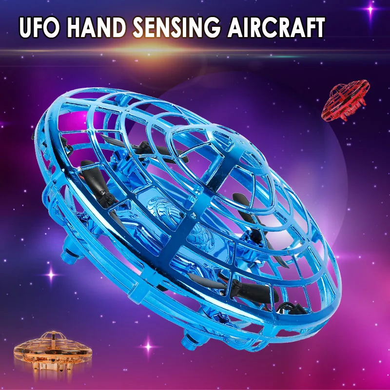 

Anti-collision Mini UFO Drone Hand Flying Quadcopter Hand Controlled Helicopter LED Induction Flying Ball Aircraft RC Toys