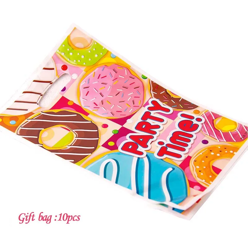 Gift bag Пончик тема вечерние посылка пятно пончик украшения флаг Бумага бумажная чашка салфетки для день рождения украшения - Цвет: Gift bag
