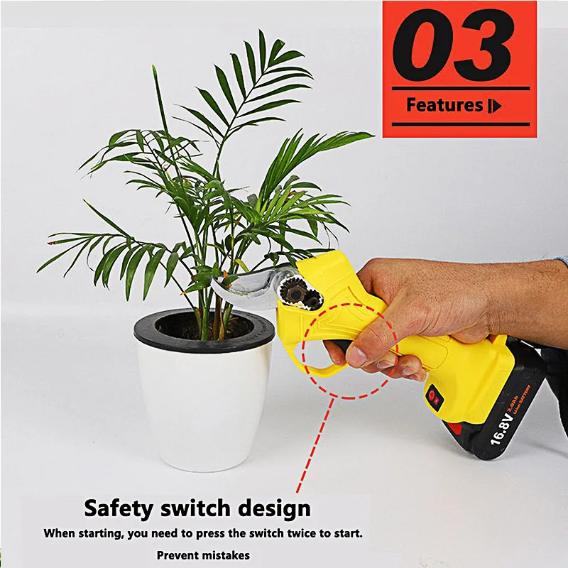 Fruit Tree Pruning Shears Electric Grafting Tool Scissor 16.8V 21V Li-ion Battery Rechargeable Cutting Shear for Garden Farming