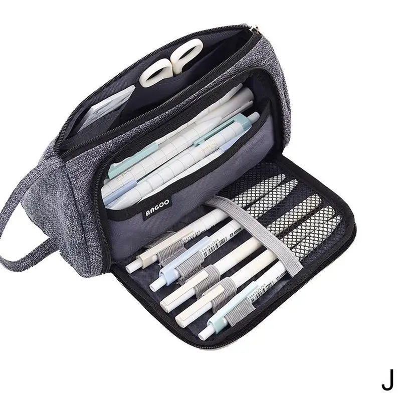 J Large pencil case quality large-capacity pencil case case supplies pencil bag stationery stationery supplies - Цвет: J