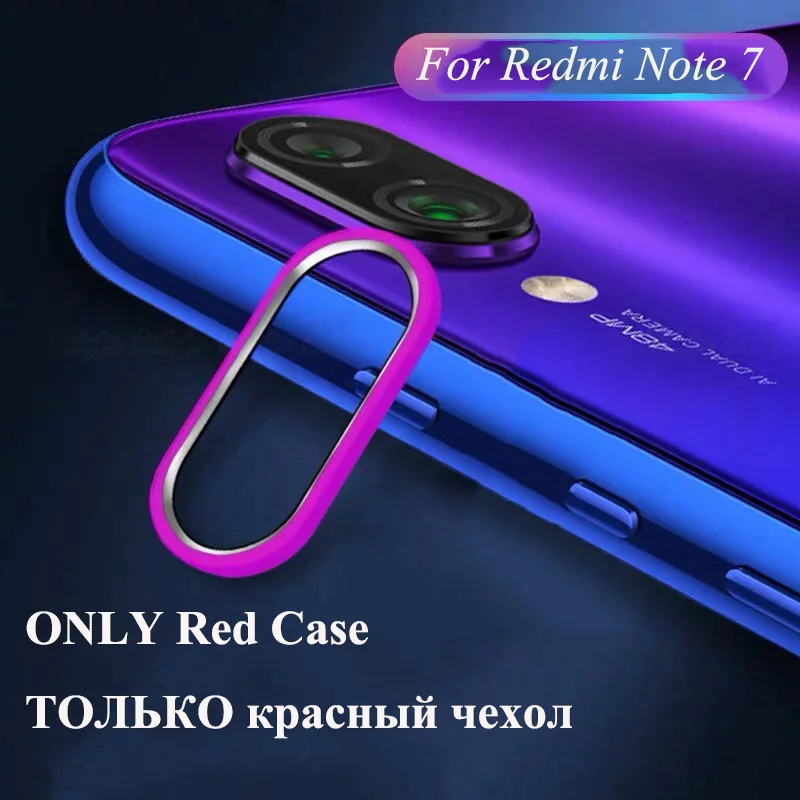 Only Red Ring Xiaomi Redmi Note 8 7 защитная пленка для объектива камеры из закаленного стекла чехол с металлическим кольцом чехол бампер Redmi Note 7 8 Pro - Цвет: Only Red Ring