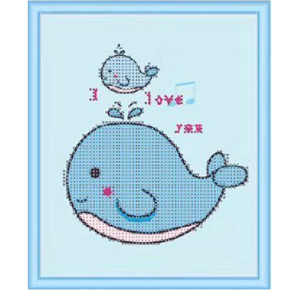 

5D Diamond Painting Cartoon Dolphin Pattern Mosaic Crystal Resin Puzzle Embroidery Cross Stitch Princess Kid Room Handmade Gift
