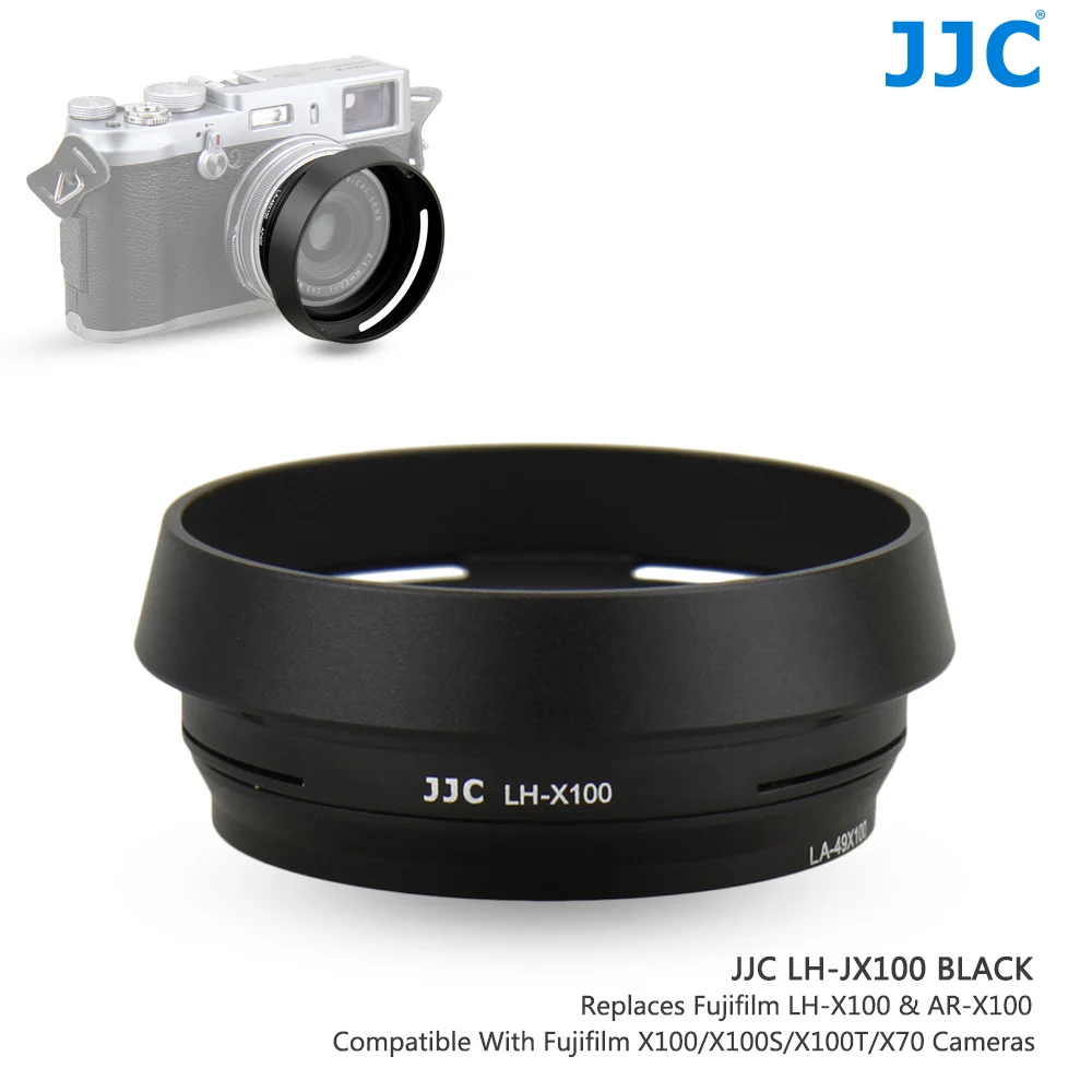 

JJCLH-JX100 Black Silver LENS HOOD & ADAPTER RING Aluminum Metal Camera Lens Hood For FUJIFILM X70, X100, X100S and X100T