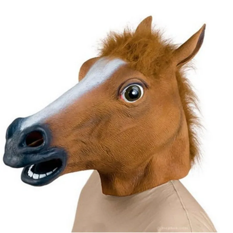 Маска для лошадиной головы вечерние Эфирное Хеллоуин костюм Театр Новинка маска коня из латекса с изображением животных: костюм вечерние Инструмент Маска
