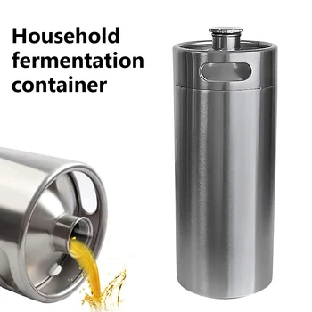 

135oz Mini Keg Growler Homebrewing Beer Barrel 4L Cocktail Stainless Steel Craft Beer Wine Beverage Drink Accessory Keg Growler