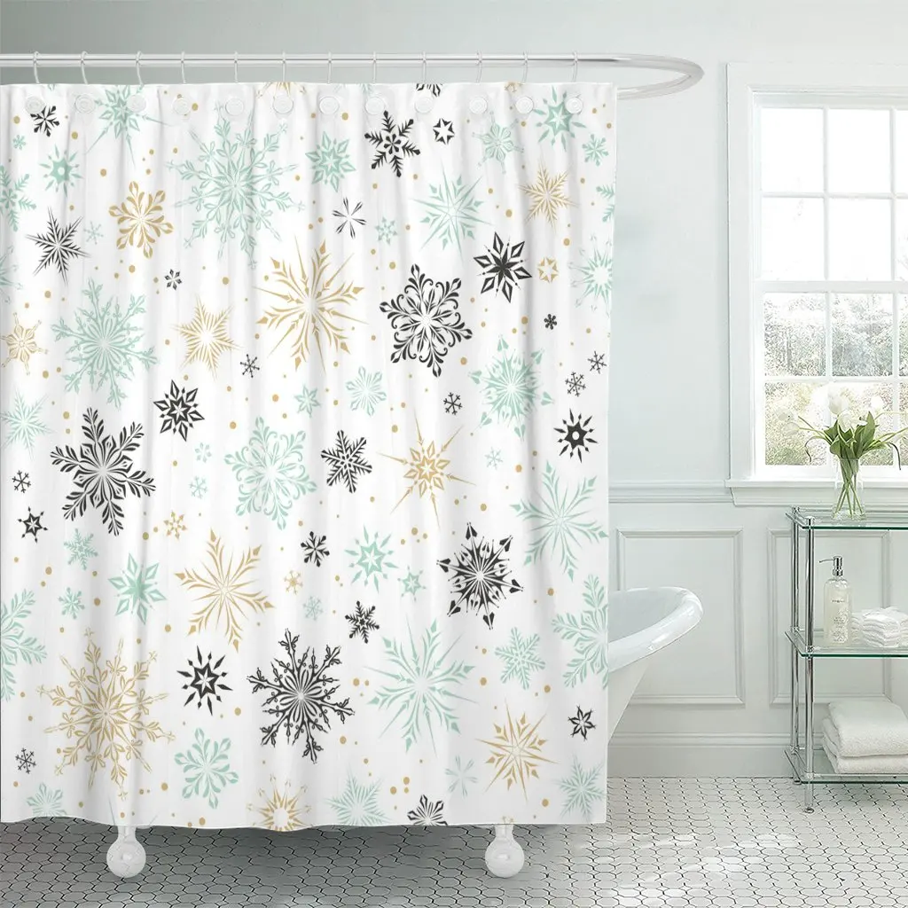 Blue Gold Christmas and New Year with Snowflakes Green Black Shower