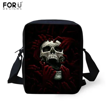 

FORUDESIGNS Vintage Skull Print Small Shoulder Bags Punk Women Travel Crossbody Bag Portable School Bookbag for Girls Boys
