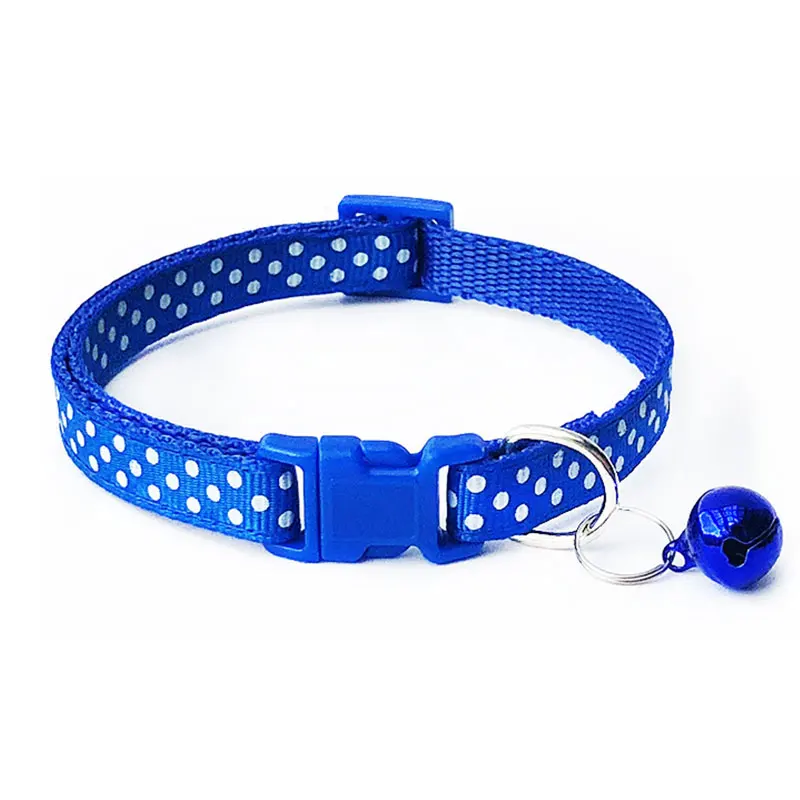 Dot 4 Cat Dog Collar With Bell Camo Camouflage Printed Neck Strap Polyester Adjustable Puppy Animal Dog Leash Safety Dog Supplies - Цвет: Dot 4