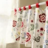 Garden Half Curtain with Floral Leaves Pattern Red Tab Top Kitchen Partition Curtain Wardrobe Door Curtain Decoration MY396#25 ► Photo 2/6