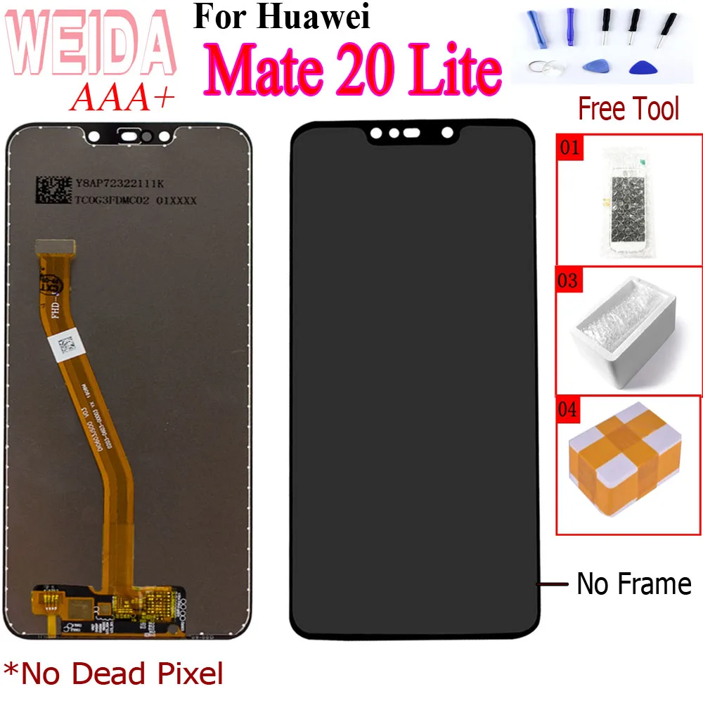 

WEIDA 6.3" LCD For Huawei Mate 20 Lite LCD Display Touch Screen Digitizer For Huawei Mate20 Lite LCD Screen SNE LX1 LX2 LX3