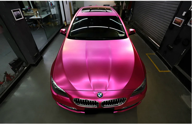 Rose Red  Brushed Metallic Vinyl Wrap-1