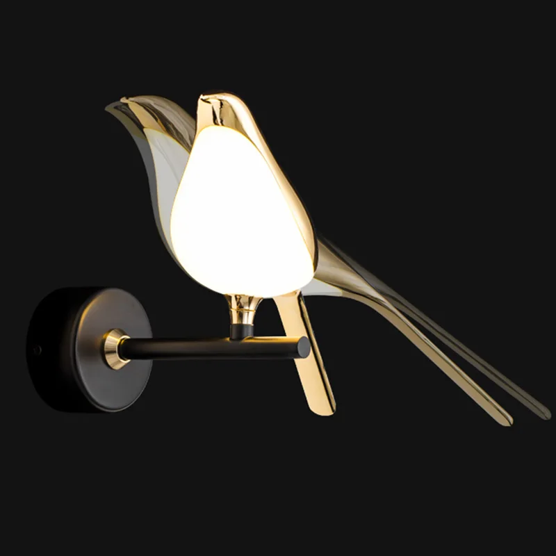 Nordic Magpie LED Wall Lamp Indoor Lighting For Home Living Room Bedside Kitchen Mirror Touch Switch Sconce