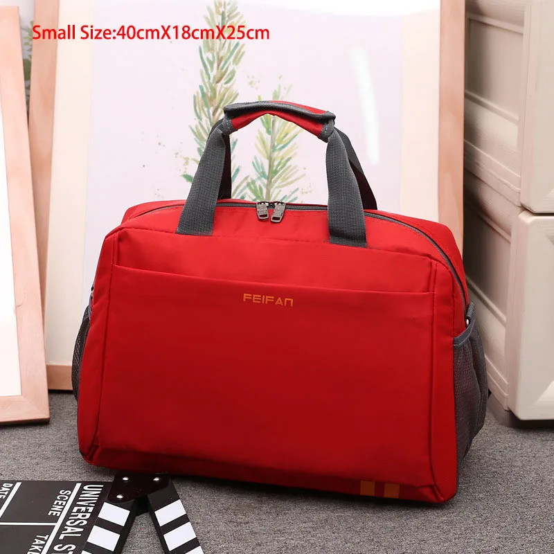 Small Red WOBAG модная нейлоновая складная сумка на плечо Водонепроницаемая портативная дорожная сумка для багажа Мужская и женская большая Вместительная дорожная сумка - Color: Small Red