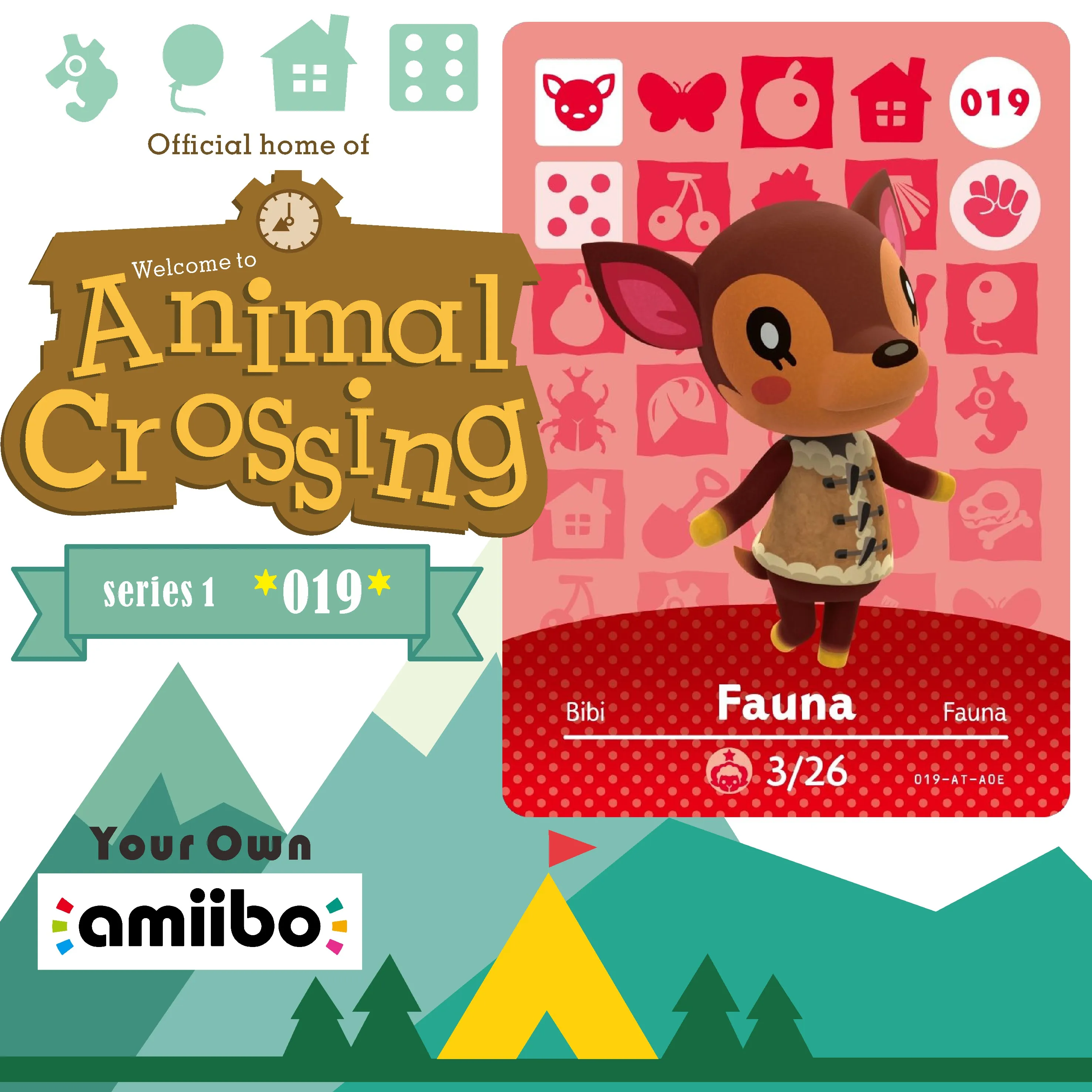 019 карта Amiibo с изображением животных пересечение серия 1 перекрещивание из фауны