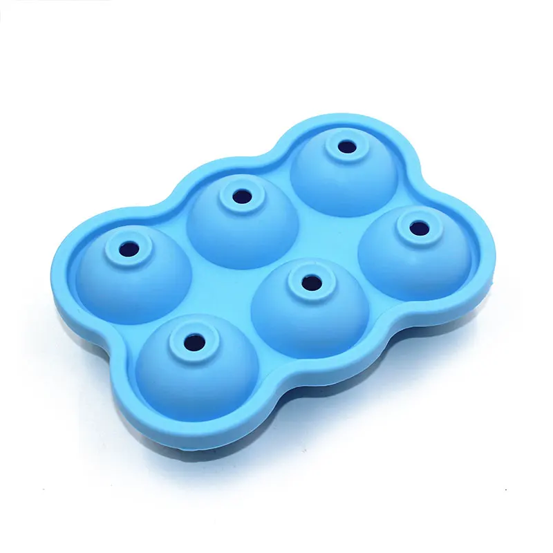 Сферический силиконовый форма для льда 6-луночное круглая формочка для мороженого льда лоток Круглый обновлено