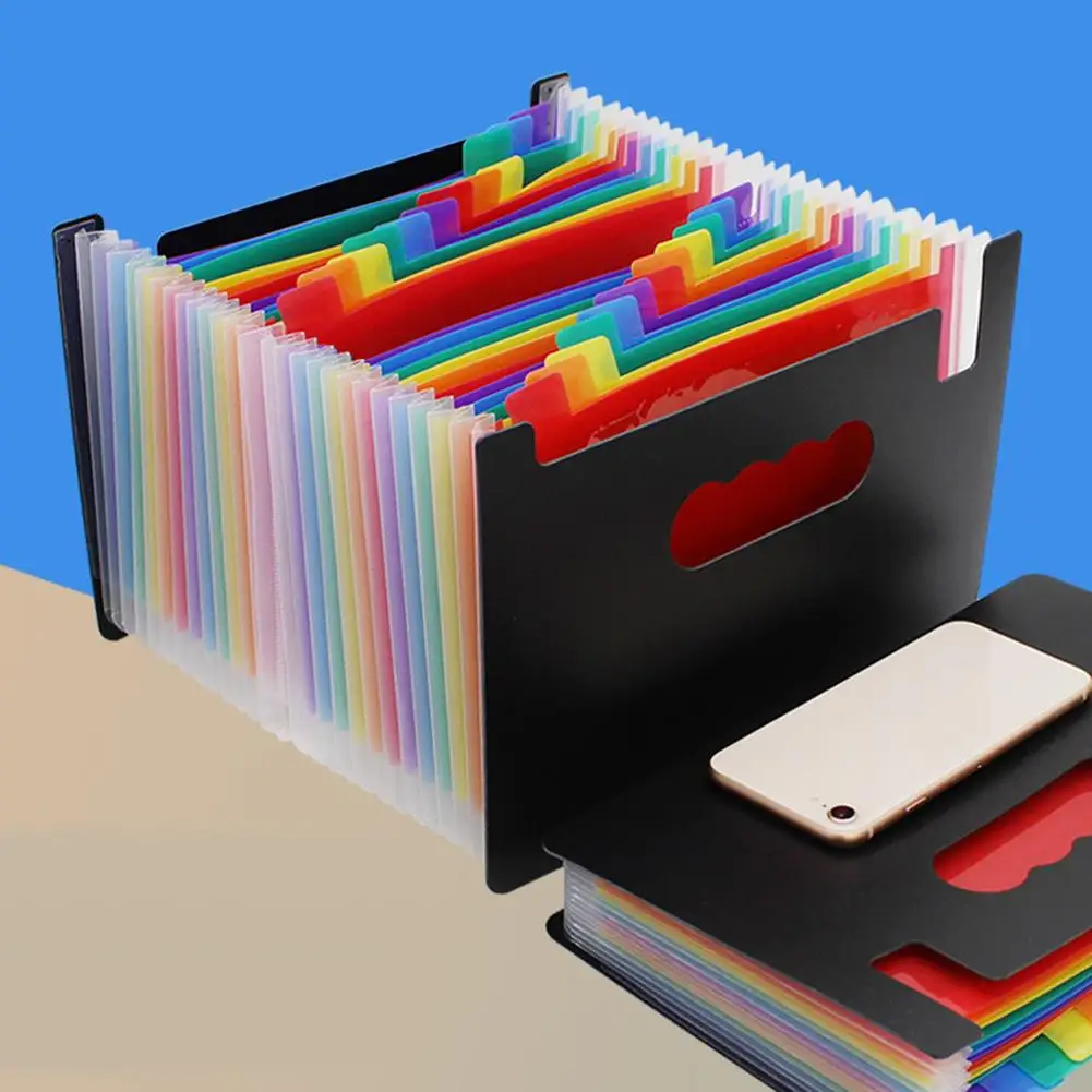 Organizador de documentos colorido A5 multicapa, Carpeta de archivo expansible, organizador de recibos, soporte para bolsillos, Archivadora para Parper