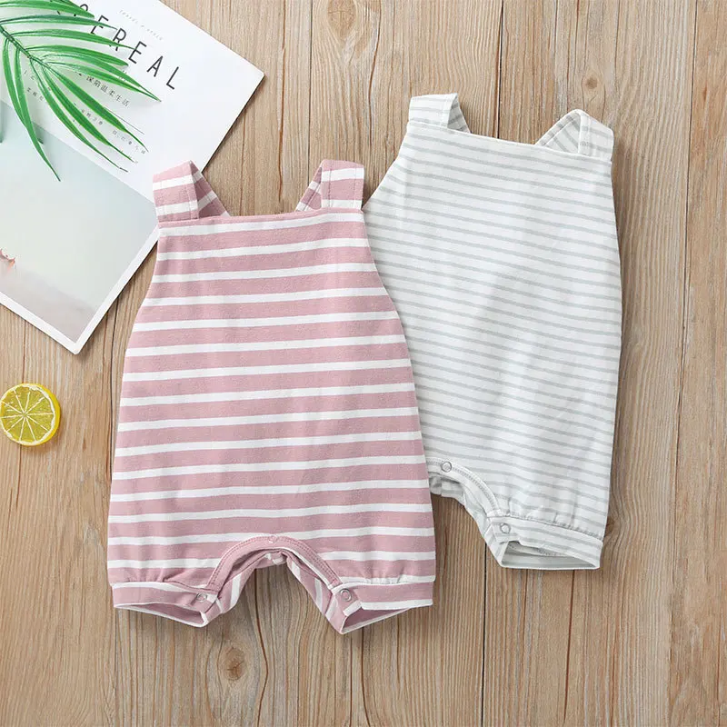European and American Men Women Baby Jumpsuit Sleeveless Striped Romper Outfits Wholesale Custom L10.15 |