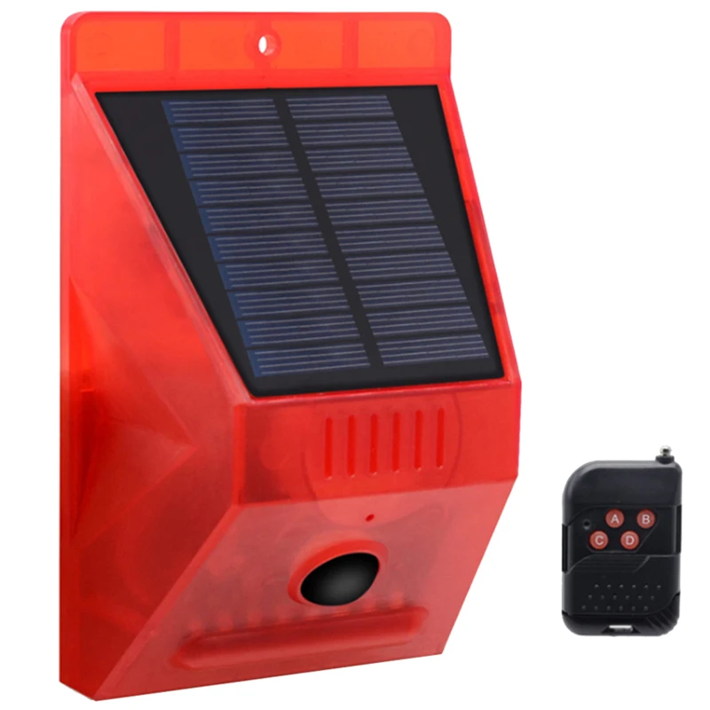 Garden Solar Alarm Light Remote Control Animal Repellent Anti Theft