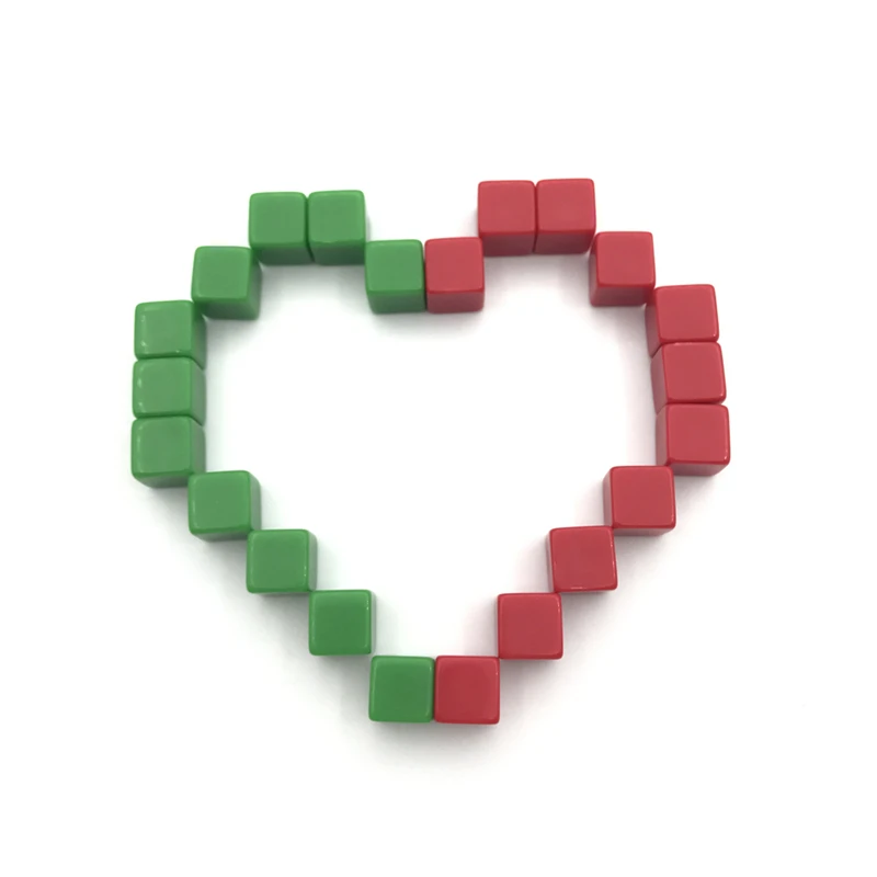 

Yernea 20Pcs 12mm Blank Dice Acrylic Red and Green Mini Blank Dice Children Interesting Teaching and Puzzle Game Prop Wholesale