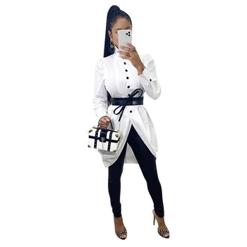 

White Dress Women's Puff Sleeve Elegant Dress Fall Turn Down Collar Slim Shirt Dress Single Button Front Split Bud Mini Dress