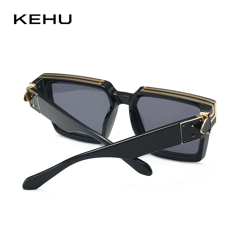 KEHU New Square Sunglasses Women Men Retro Design Luxury Sun Glasses Black Leopard Glasses Frame UV Goggles Ladies KH318