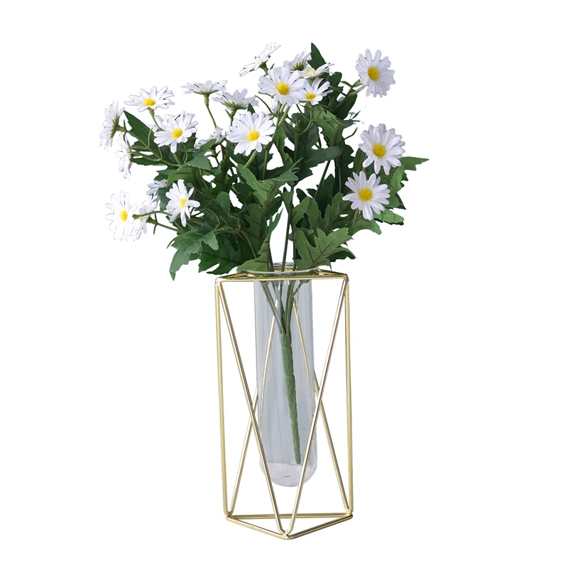 1pc moderne geometrische Eisen glas Vase Rohr Blumen arrangement Hydro ponik Pflanze Terrarium Wohnkultur