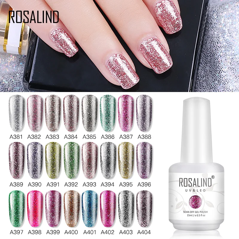 

ROSALIND Shiny Platinum Gel Polish Nails Art Design All For Manicure Vernis Semi Permanent UV Gel Hybrid Varnish Nail Gel Polish