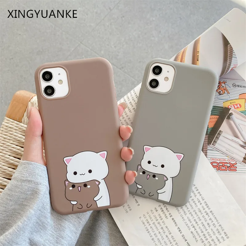 kawaii phone cases samsung Cute Bear Back Cover For Samsung Galaxy A10 A30 A20E A32 A52 A72 A41 A11 A12 A02S M21 M31S M51 A6 A7 A8 Plus 2018 Silicone Case silicone case samsung