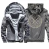 2022 Winter Thick Mens Hoodies Viking Printing Male Jacket Hip Hop Brand Outwear Hot Sale Camouflage Sleeve Men's Jacket Casual ► Photo 2/6