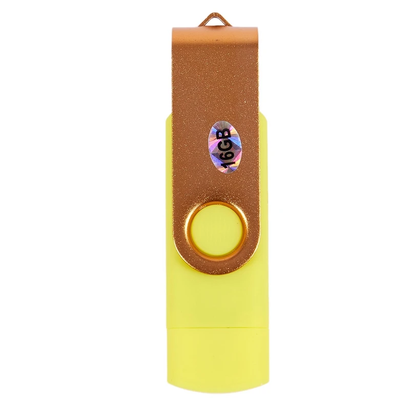2 шт Usb Mini Memory Stick 16Gb Usb 2,0 флэш-накопитель Otg для удобного ПК-желтый и зеленый